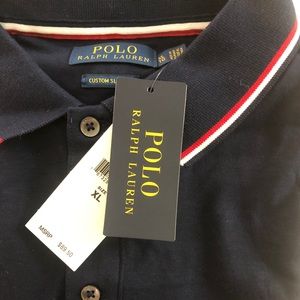 New Men’s Ralph Lauren Polo shirt size XL  100% Cotton navy blue slim fit
